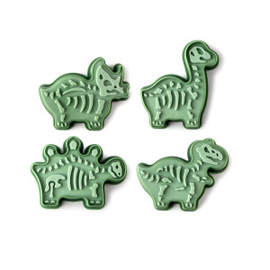 Cortapastas Dinosaurios con Sello Para Galletas (x4) Ibili
