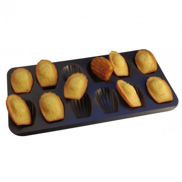 Bandeja magdalenas francesas de 8 cm (x12) antiadherente Gobel 