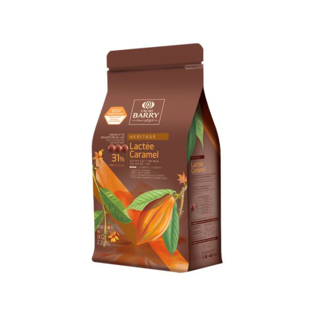 Chocolate de Cobertura con Leche Lactée Caramel 31,1% 1 kg Cacao Barry 