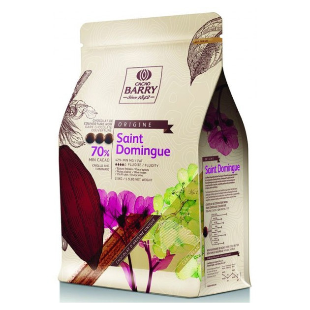 Chocolate de Cobertura Negro Origine Santo Domingo 70% 2,5 kg Cacao Barry 