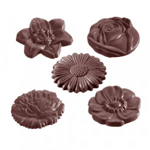 Molde para chocolate flores (x10) Chocolate World