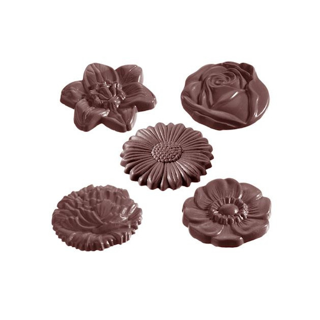 Molde para chocolate flores (x10) Chocolate World 