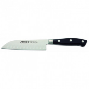 Cuchillo Santoku Alveolado Acero Inoxidable 14 cm Negro RIVIERA Arcos