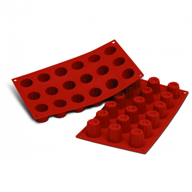 Molde de silicona 18 cannelés 3,5 cm x 3,5 cm de altura SilikoMart
