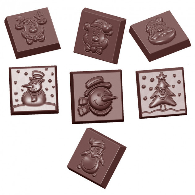 Molde figuritas de chocolate Navidad (x21) Chocolate World 