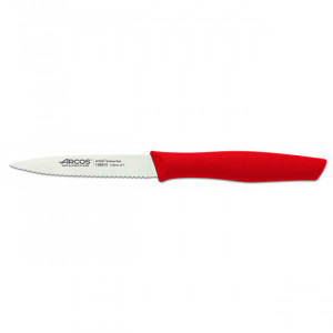 Cuchillo Mondador Acero Inoxidable Con Sierra 10 cm Rojo NOVA Arcos