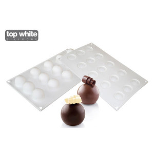 Molde de silicona 15 mini trufas Ø 3,2 cm SilikoMart Professional