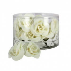 Flores comestibles para tartas Rosas blancas Ø 3,5 cm (x15) Mallard Ferrière