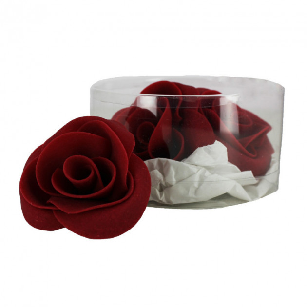 Flores comestibles para tartas Rosas burdeos Ø 6 cm (x3) Mallard Ferrière 