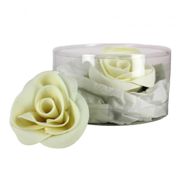 Flores comestibles para tartas Rosas blancas Ø 6 cm (x3) Mallard Ferrière 
