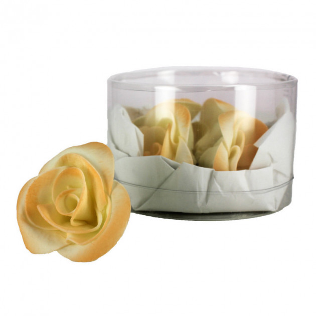 Flores comestibles para tartas Rosas- tonos cálidos Ø5 cm (x5) Mallard Ferrière 